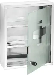 WENKO Medicine Cabinets with Lock, Wall 11.8 x 15.7 x 4.7, Silver Shiny