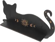 Ciieeo Cute Cat Shape Wall Rack Wooden Floating Shelf for Decor Storage Boho Home Decor