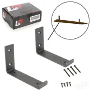 10x Shelf Support Shelf Bracket Metal Black 150 MM