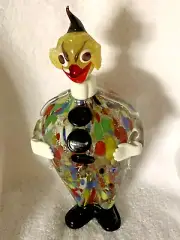 Murano Vintage Art Clown Decanter Approximately 14.5 inch Tall Used