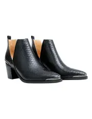 [Belle & Bloom] Austin Croc Embossed Ankle Boot
