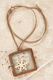 Vintage Framed Snowflake Necklace--RUW-FRAME-SNOW