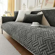 GKXLH Sofa Cover Washable - Soft Milk Flannel Sofa Cover 2 3 4 Seater Non-Slip Couch Cover Corner Sofa Cover for Sectional Sofa Couch Cover L Shape Furniture Protector (Dark Grey)