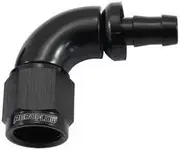 Aeroflow -6AN to 5/16" Barb 90 Deg Fullflow Push Lock Black - AF513-06-05BLK