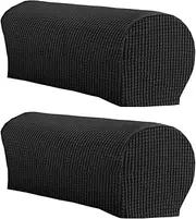 LINGXIYA Soft Stretch Plush Armrest Covers, Spandex Armrest Covers for Chairs/Sofas, Couch Arm Covers, Furniture Protector Armchair Slipcovers for Recliner, Set of 2