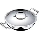 Bergner Triply Stainless Steel Wok Kadhai With Lid 28 cm 3.9 Ltr Induction Base
