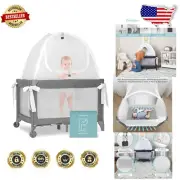 Universal Fit Mini Crib and Pack 'n Play Tent with Safe Auto-Lock Feature