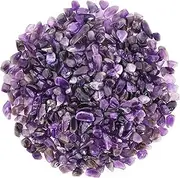 Orientrea 1.1lb Natural Crushed Amethyst Crystal Tumbled Chips-Healing Crystals Chips Bulk, Crushed Crystal Gemstones for Crafts, Beautiful Package for Gift (Amethyst)