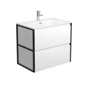 Fienza Joli Amato 750 Bathroom Vanity Wall Hung Vanity Black Frames JOL75BWF