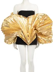 Gold Metallic Heart Mini Dress