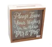 Decorative Wooden WISHING WELL Wedding Engagement Card Box