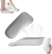 [Generic] Insoles Height Increase,High Pads 2.5CM, Arch Support Height Increase Insoles for Men Women (White, One size)