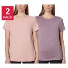 Mondetta Women's Top 2-Pack Active Comfort Tee S, Color: Elderberry/ Mauve Combo