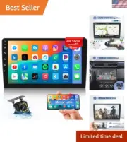 Sleek 10 Inch Android Double Din Car Radio - GPS Navigation & Bluetooth Support