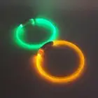 Rechargeable LED Dog Collar USB Glow Light Up Safety Yellow 50cm Diameter