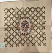 Vintage Flowers Rose Lattice Trellis Needlepoint Canvas Preworked Tapestry NEW