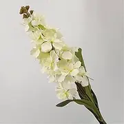 10pcs Artificial Silk Larkspur Violet Delphinium Beige/Pink/Rose red/Orange/Light Blue Colors Cymbidium Orchid Flowers (Color : Milky White)