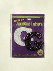 Dritz Iron-on Applique Letters (2) Letter G Black And White, NEW