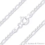 Figaro Figaroa Link 1.8mm Solid .925 Italy Sterling Silver Italian Chain Anklet