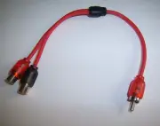 RCA Wire Y Splitter Adapter 2 Female 1 Male Cable T-Spec V6RCA-Y2 Car Audio Amp