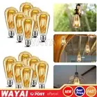 12X Edison Light Bulbs Vintage Industrial Cafe ST64 Filament Globe 40W E27 Screw