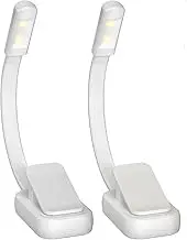 2 Pack Book Light,Reading Lights Lamp for Books in Bed,AAA Battery Clip-On Led Reading Light with 3 Colors&Stepless Dimming,Portable and Lightweight with Long Runtime(Battery not Included)