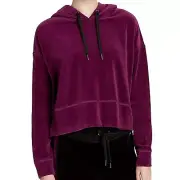 Calvin Klein solid purple velour Performance group drawstring hoodie NEW medium
