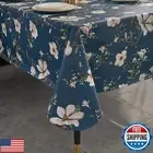 Vinyl Tablecloth with Flannel Backing Rectangle Waterproof Oil-Proof Plastic