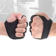 Black Men and Women Rowing Gloves Exercise Fingerless Workout