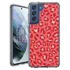 For Samsung Galaxy S20 S21 S23 S24 FE 5g TPU Case+Glass(Leopard Skin Red)