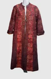 Soft Surroundings Icons Bedoin Quilted Duster Coat Womens M Muliticolor Boho NEW