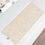 Shower Mat (100*40CM), Non Slip Bath Mats for Inside Bath, Anti Mould Antibacterial PVC Loofah Shower Mat, Soft Comfort Bath Mat Massage Mat for Shower Stall, Quick Drying