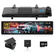 REDTIGER 4K+2.5K Front and Rear Mirror Camera Dash Cam Rear View Touch Screen