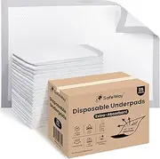 SafeWay 37 x 54 Inch Hospital Bed Pads (25 Count) - 3XL, Super Absorbent Underpads for All Night Protection, Breathable Incontinence Pads, Supports 400 Lbs. for Patient Repositioning, Leak Proof