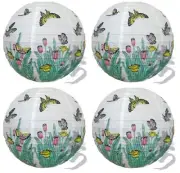 SET of 4 Japanese Chinese 16'' Round Paper Lantern Butterfly Home Party Decor