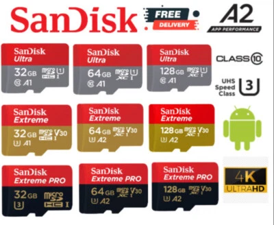 Micro SD Memory Card SanDisk Ultra Extreme Pro 64GB 128GB 256GB 512G Class 10 A2