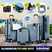 4X Luggage Suitcase Trolley Set Travel Hard Shell Carry Bag Case Lockable Blue