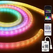 Waterproof WS2811 RGBIC Woven Silicone Neon Light with Addressable Dreamy Color LED Strip 2.5M-10M 360 Degree Lighting WIFI APP Control Bedroom Indoor and Outd