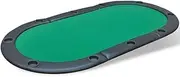 'vidaXL Poker Tabletop for 10 Players - Foldable with Faux Leather Armrest, Cup Holders, and Green Felt Surface