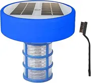 Ionizer for Pool - Floating Solar Powered Pool Ionizer - Water Purifier with Copper Ionization, Multi-Color LED Lights, Cleaning Supplies