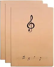 Maylovely Blank Sheet Music Composition Notebooks, 72 Pages per Noteook, 10.1 x 7.2 inches, Kraft Paper Cover, Ink Resistant (3 Packs)