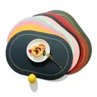 Durable Placemat Reusable Dining Table Mat Heat Resistant Faux Leather Set
