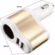 New 3 in1 Way Car Auto Cigarette Lighter Socket Splitter 2 Usb Power Adapter