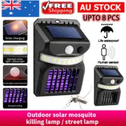 2/4/8PCS Solar Mosquito Zapper Killer Wall Lamp Bug Zapper Fly Insect Repeller