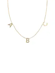 Sarah & Sebastian | Multi Petite Letter Necklace in 14K Yellow Gold | The UNDONE