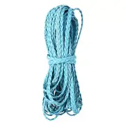 Flat Braided Leather Cord 5mm 10m Sky Blue Craft Strip for Jewelry 32.8ft