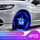 4Pcs Car SUV Wheel Tire Tyre Air Valve Stem LED Light Cap Cover Accessories Blue
