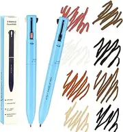 MKNZOME 4 in 1 Makeup Pen, Eyebrow Contour Eyebrow Pencil Eyebrow Pen Makeup Pencil 4 in 1(Eye Liner, Brow Liner, Lip Liner, Highlighter) Beauty Touch Up 4-in-1 Makeup Pen Compact for Travel, 2 Count