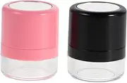 PACKOVE 2pcs Reusable Box Shampoo Bottles with Sponge Applicator Mirror Compact Hair Volume Container for Oil Absorption Anytime