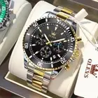 Olevs Luxury Men's Watch Original Quartz Chronograph Stainless Steel Waterproof
